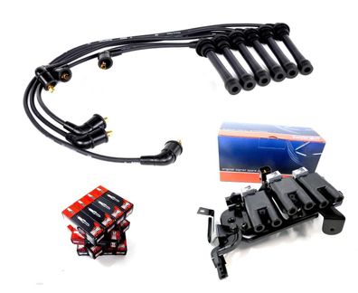 Zündspule Zündkabelsatz Zündkerzen FÜR 2.7 V6 Hyundai COUPE GK SANTA FÉ I SM 4x4