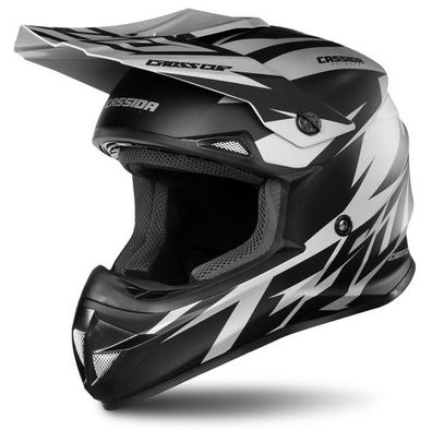 Crosshelm Helm Motorradhelm Motocross Motocrosshelm Cassida Cup Two grau