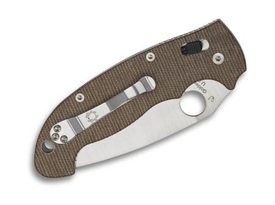 Spyderco Manix 2 Brown Canvas Micarta CPM Cru-Wear PlainEdge