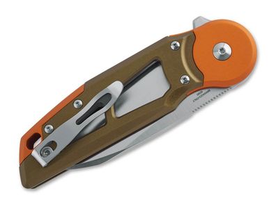 Fox Knives Metamorphosis Wharncliffe M390 Aluminum Green & Orange