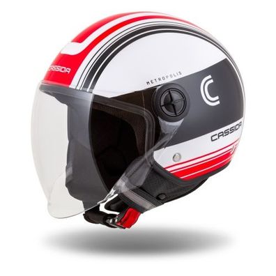 Jethelm Roller Helm Motorradhelm Handy Metropolis Cassida schwarz mit Visier