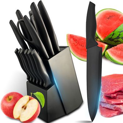 Messerset 16tlg Küchenmesser Set aus Edelstahl Retoo