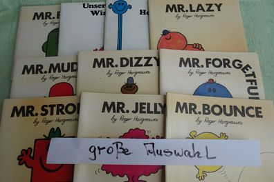 Roger Hargreaves 70er Mr Bounce Jelly Strong Herr Riesig Winzig Fussy Forgetful....