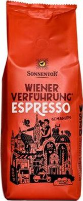 Sonnentor 3x Espresso Kaffee gemahlen Wiener Verführung®, Packung 500g