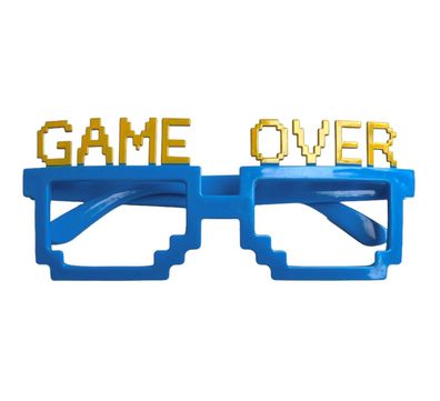 PxP 62306xx - Brille Game Over - Pink oder Blau - Spaßbrille ohne Gläser, JGA