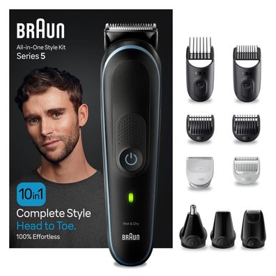 BRAUN All-In-One Styling Set MGK5445, 10-in-1 Set für Bart, Haare, Bodygrooming