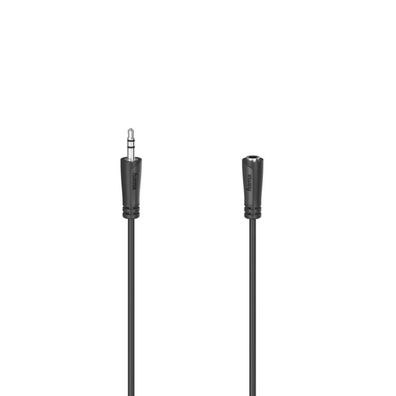 HAMA Audio-Verlängerungskabel, 3,5-mm-Klinken-Stecker - Kupplung, Stereo, 5,0 m