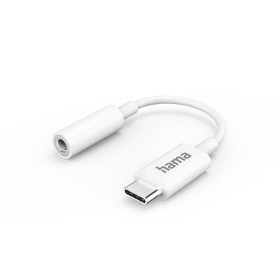 HAMA Aux-Adapter USB-C – 3,5-mm-Klinke-Buchse, Weiß (00201524)