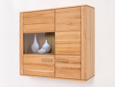 Hängeschrank Senta 12 Kernbuche teilmassiv 107x98x38cm Hängevitrine