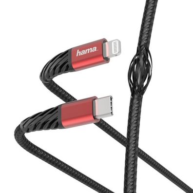 HAMA Schnellade-/ Datenkabel "Extreme", USB-C - Lightning, 1,5 m, Schwarz/ Rot (00
