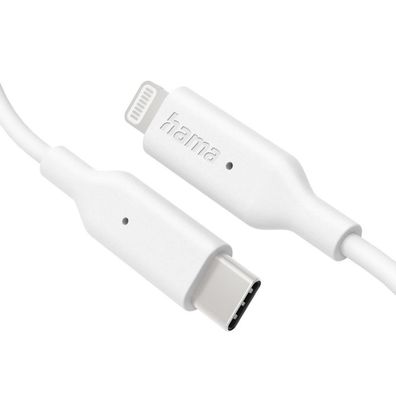 HAMA Ladekabel, USB-C - Lightning, 1 m, Weiß (00201598)