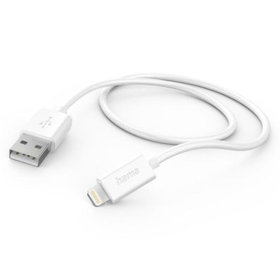 HAMA Ladekabel, USB-A - Lightning, 1 m, Weiß (00201579)