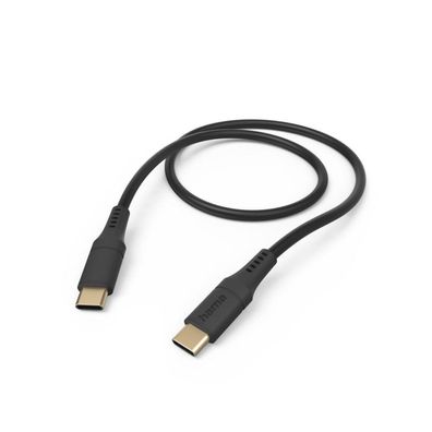 HAMA Ladekabel "Flexible", USB-C - USB-C, 1,5 m, Silikon, Schwarz (00201576)