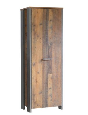 Garderobenschrank Cedric 80 Vintage braun 67x202x42 cm Kleiderschrank