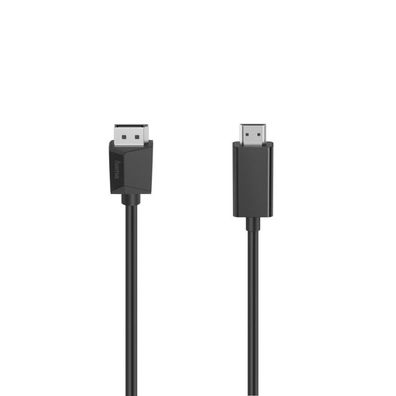 HAMA Video-Kabel, DisplayPort-Stecker - HDMI™-Stecker, Ultra-HD 4K, 1,5 m (00200