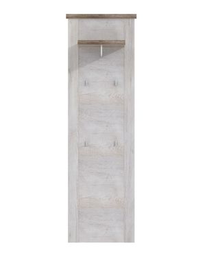 Garderobenpaneel Durio 63 Pinie weiß 62x200x35 cm Wandpaneel Garderobe