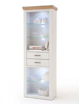 Regalschrank Bruneck 6 Pinie weiss Nb 73x210x40 cm Regal Schubkästen