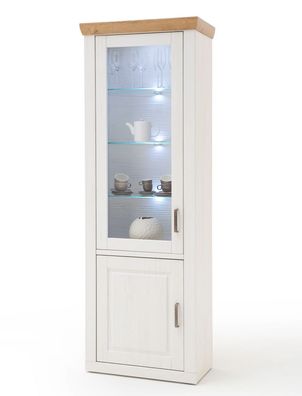 Vitrine Bruneck 4 Pinie weiss Nb 73x210x40 cm Glasvitrine Wohnzimmer