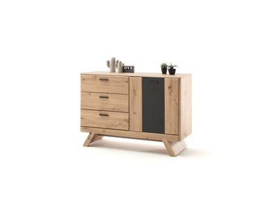 Sideboard Carvin 6 Balkeneiche Cosmos grey 118x84x44 cm Kommode