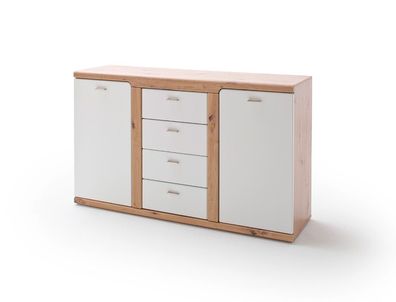 Sideboard Tortona 7 Balkeneiche weiß 150x91x45 cm Kommode Garderobe