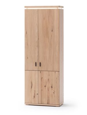 Garderobenschrank Burgos 2 Balkeneiche Bianco teilmassiv 75x204x38 cm