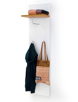 Garderobenpaneel Gerda 4 weiß Hochglanz 40x149x25 cm Paneel Garderobe