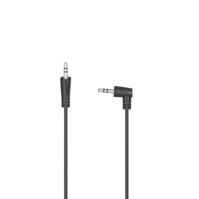 HAMA Audio-Kabel, 3,5-mm-Klinken-St. 90° - 3,5-mm-Klinken-St., Stereo, 1,5 m (00