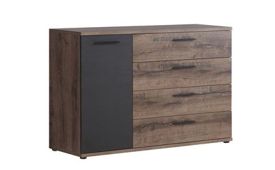 Kommode Joyce 4 Schlammeiche 125x83x42 cm Schubkastenkommode Schrank