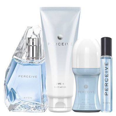 AVON Perceive 4er Set für Sie Eau de Parfum + Deoroller + Körperlotion + Taschenspray