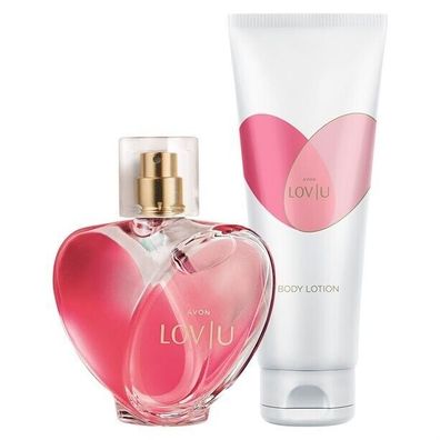 Avon LovU Duft Set für Sie Eau de Parfum Spray für Sie 50 ml + Bodylotion