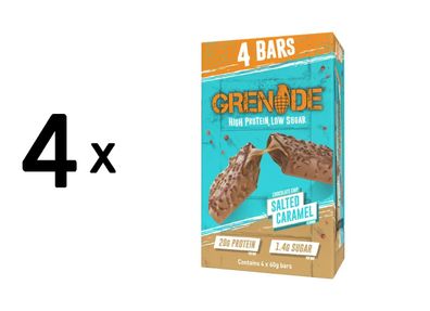 4 x Grenade Protein Bar (4x60g) Choc Chip Salted Caramel