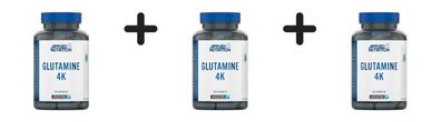 3 x Applied Nutrition Glutamine 4K (120 Caps) Unflavoured