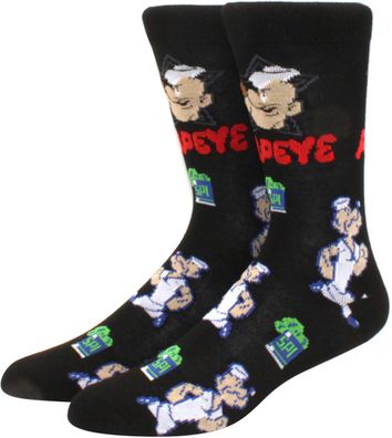 Popeye Spinat Cartoon Socken - Lustige Comic Heroes Motiv-Socken in 3/4-Länge