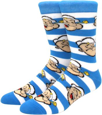 Popeye Seemanns Cartoon Socken - Lustige Comic Heroes Motiv-Socken in 3/4-Länge