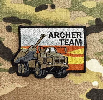 Patch Haubitze "Archer" Schweden Panzer Morale Aufnäher Abzeichen Klett Armee Veteran