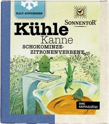 Sonnentor 3x Kühle Kanne Schokominze-Zitronenverbene Tee, Pyramidenbeutel 32g