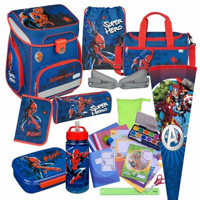 Scooli Schulranzen Spiderman 23 Teile-Set inkl. Sporttasche, Schultüte & vieles mehr