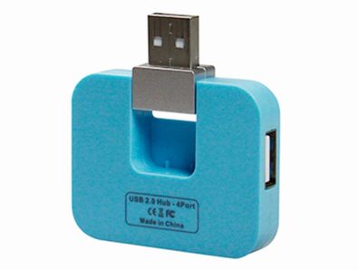 Networx Easy USB 2.0 4-Port Hub Erweiterung USB-Anschlusses auf 4 USB blau