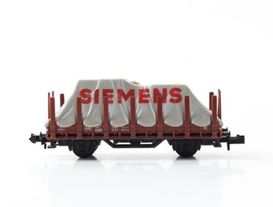 Minitrix N 13266 3266 Güterwagen Rungenwagen mit Plane "Siemens" 3133 527-6 DB