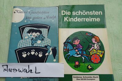 Schneider Buch Heft Kleine Geschichten zur guten Nacht schönsten Kinderreime 1969