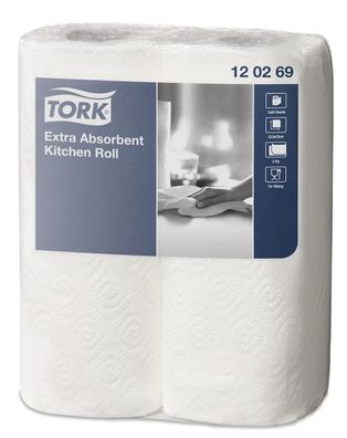 Tork Extra Saugfähige Küchenrolle 24,6x23cm, 2lg Tissue hochw., 12x2 Ro/ Krt.