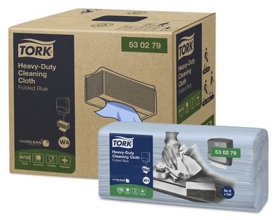 Tork Extra Starke Reinigungstücher, 35,5x41,5cm, 1lg, blau, Einzeltücher im Top-Pack,