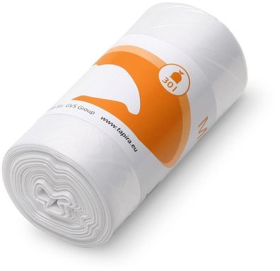 TAPIRA plus Müllbeutel, LDPE, 30L, weiß, 490x600mm, 12my, 50 St/ Ro.