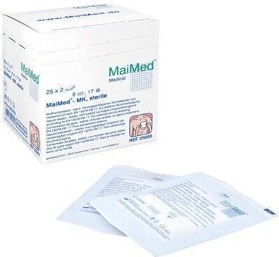 MaiMed-Mullkompressen, steril, 7,5x7,5cm, 8-fach, 100 St/ Box