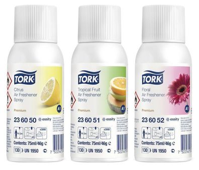 Tork Premium Lufterfrischer Duftpatrone Mixed Pack, je á75ml, 4x3 St/ Krt.