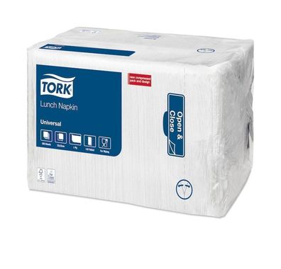 Tork Lunchserviette, 32,5x32,5cm, 1lg, 1/8 Falz, weiß, 8x500 St/ Krt.