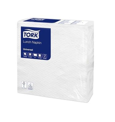 Tork Universal Servietten 30, Hochweiß, 30x30cm, 1lg, 48x100 St/ Krt.