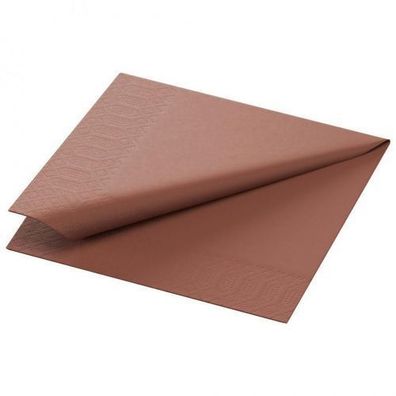 Zelltuch-Serviette, 24x24cm,3lg,1/4Falz, chestnut, 8x250 St/ Krt.