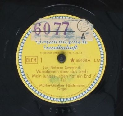 Deutsche Grammophon 68408 LM - Variationen Über Das Lied "Mein Junges Leben Hat