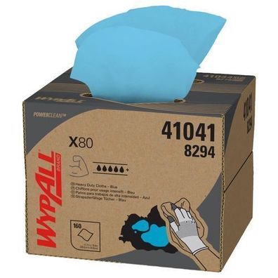 WypAll X80 Wischtécher, BRAG Box, 42,7x28,2cm, Stahlblau, 160 Té/ Box